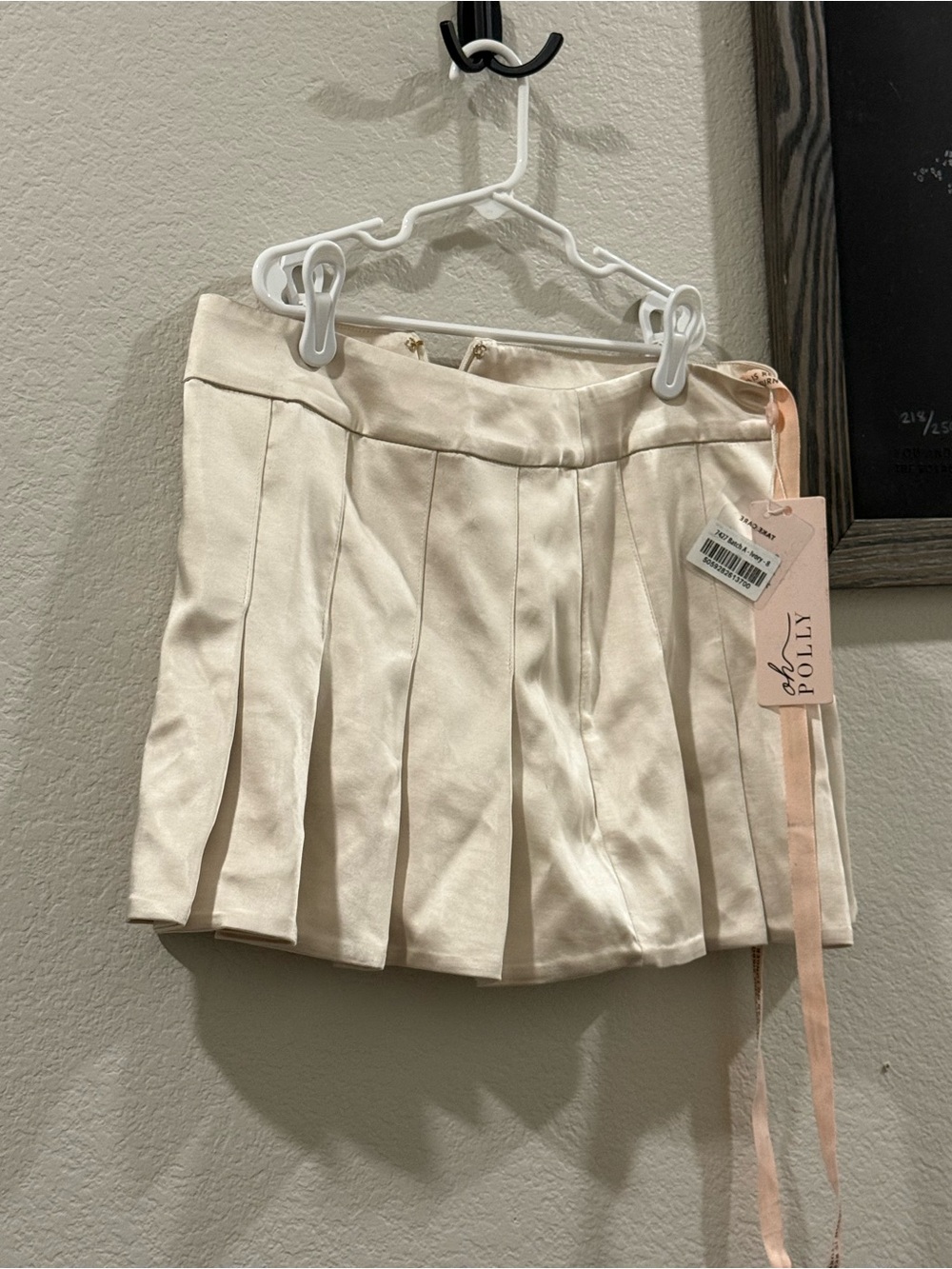 Playful Cream Pleated Mini Skirt